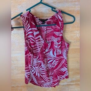 Banana Republic Red and White Tropical Tank Top